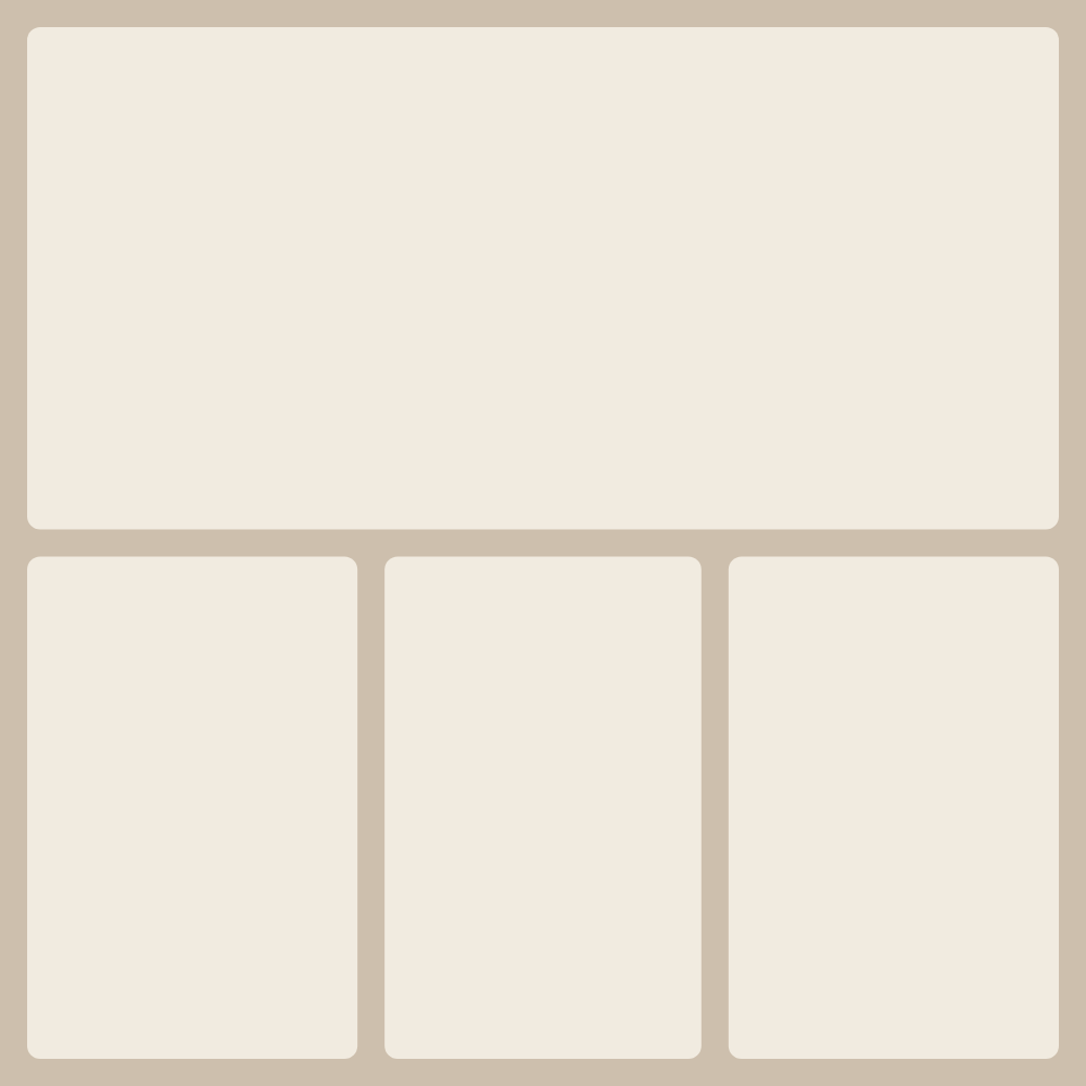 Hero top + 3 collage layout — Photo 20×30