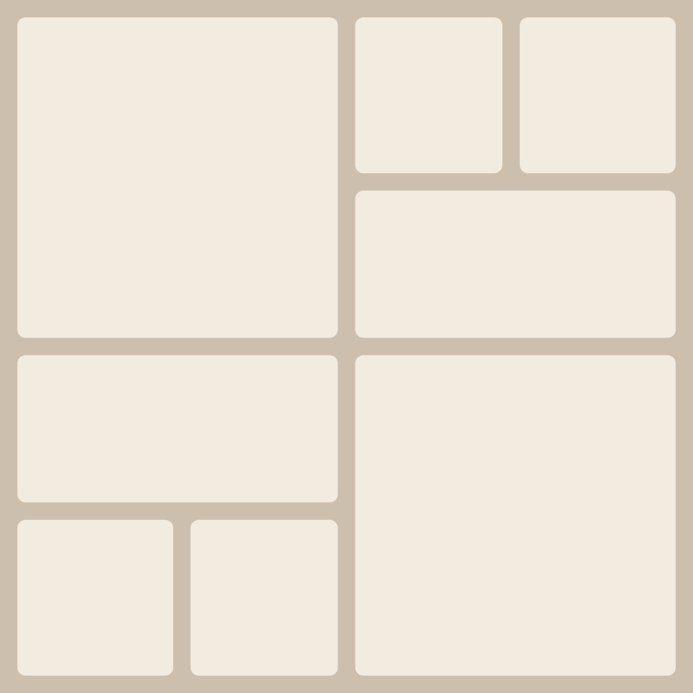 Layout „8: Hauptbilder oben links und unten rechts“ — Collage mit 8 Bildern